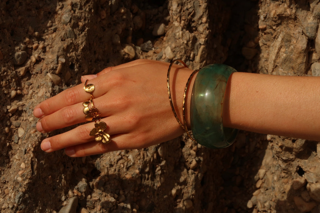 DAHLIA - GOLD RING STAINLESS STEEL 18K GOLD PLATING WATERPROOF