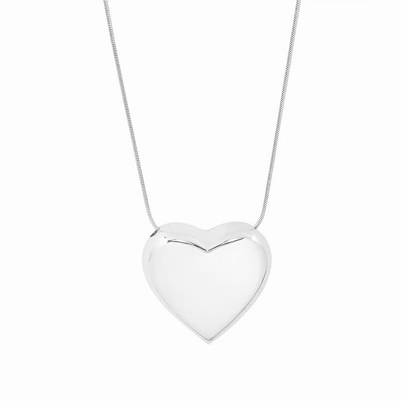 TULIP - SILVER HEART NECKLACE STAINLESS STEEL WATERPROOF