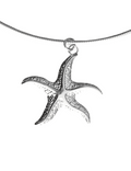 HONEYSUCKLE - SILVER STARFISH NECKLACE STAINLESS STEEL WATERPROOF