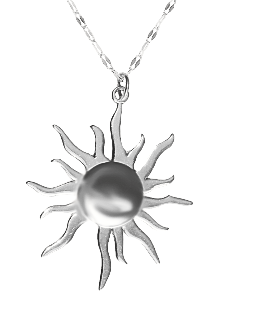 SHINE - SILVER SUN NECKLACE IN STAINLESS STEEL