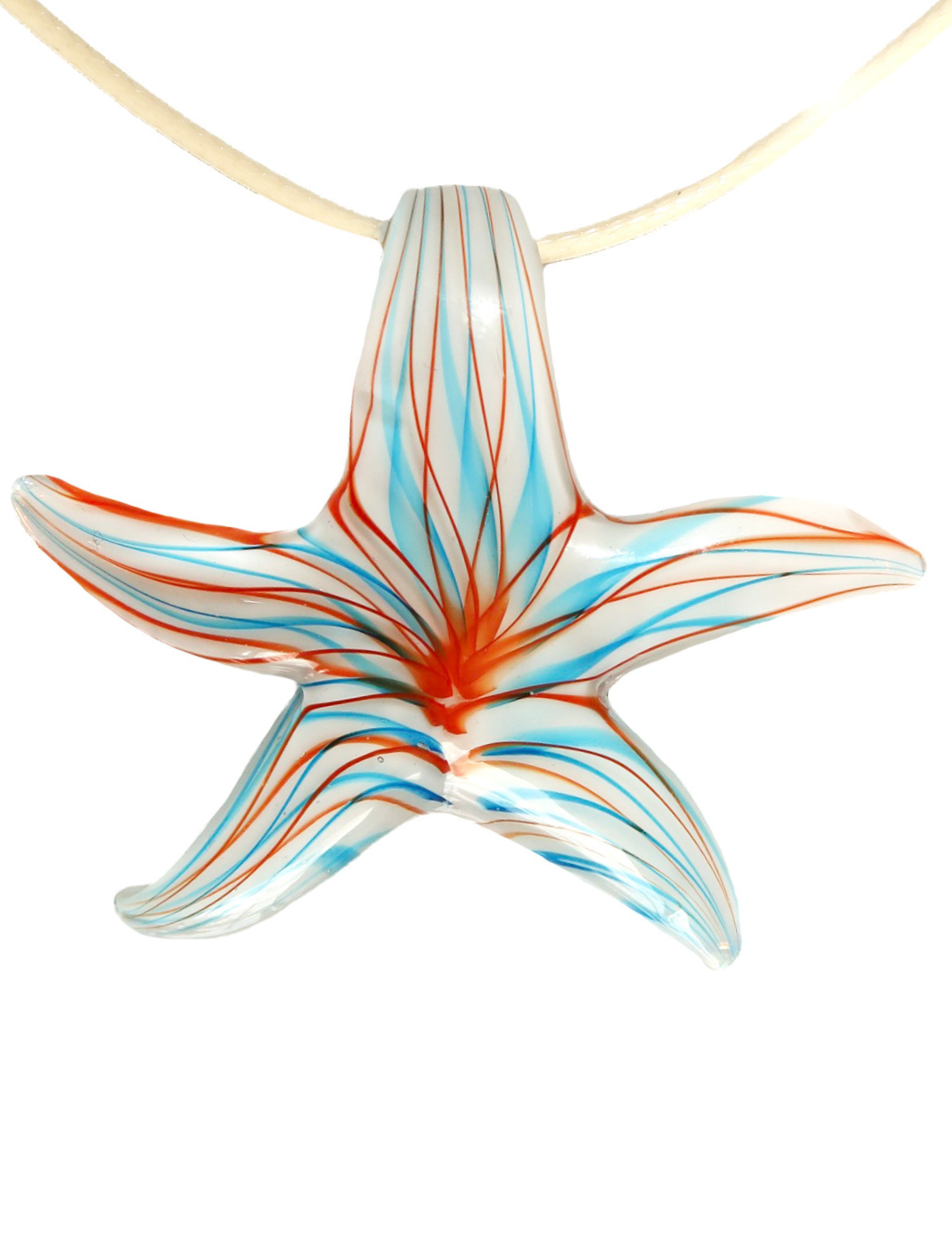 OLIVIA - STARFISH GLASS PENDANT ORANGE/BLUE