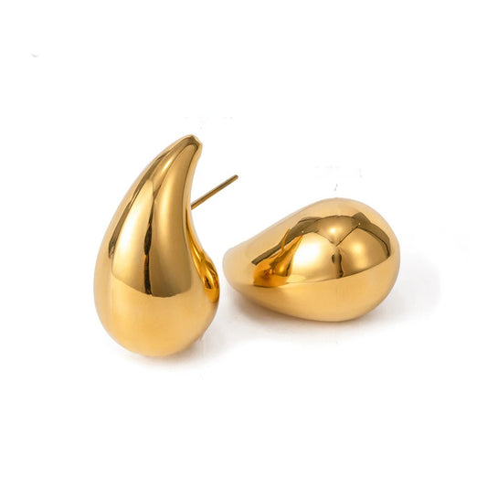 FAUCARIA - CHUNKY GOLD EARRINGS 18K GOLD PLATING WATERPROOF